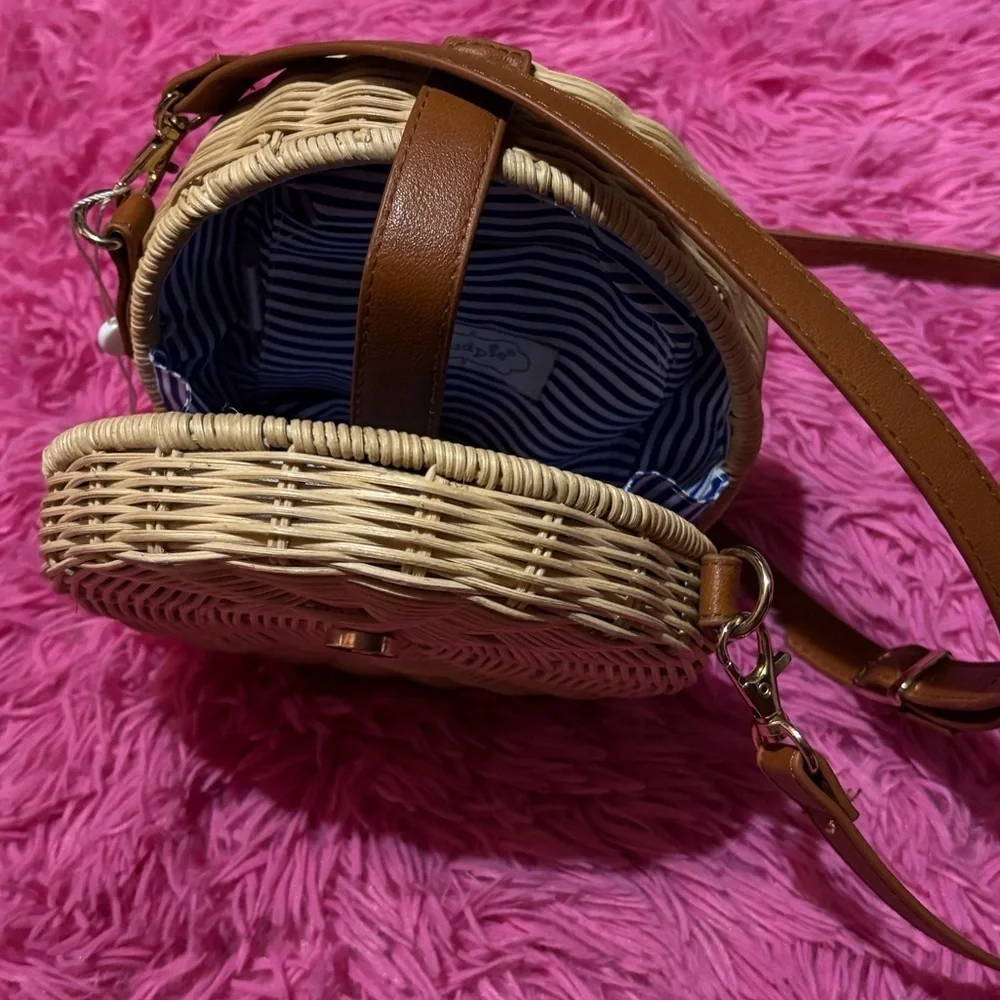 Round Woven Straw Crossbody Bag